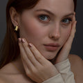 Gold Hinged Huggie Earrings - Handmade Silver Hoop Earrings, Textured hoops, Handmade Jewelry, Minimalist Earrings