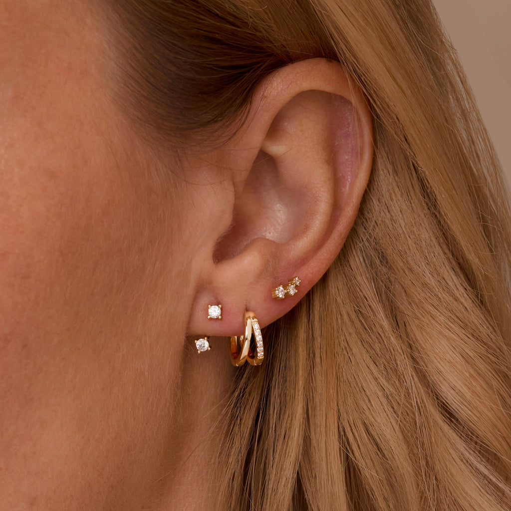 Opal Hoops Stud Earring Set, 14K Gold Minimalist Opal Jewelry, Dainty Opal Earring Set, Gold hoop earrings, Minimalist Jewelry, Gift for Her