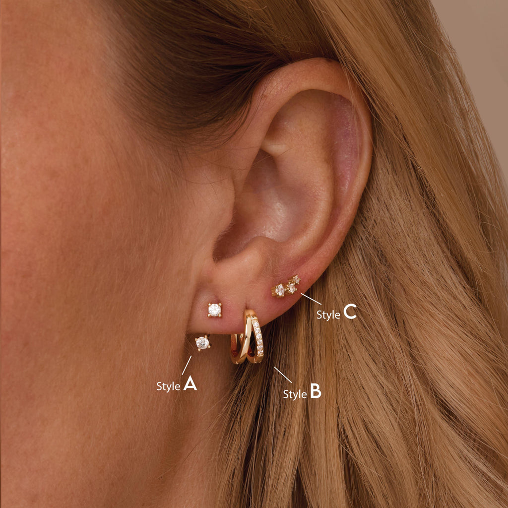 Opal Hoops Stud Earring Set, 14K Gold Minimalist Opal Jewelry, Dainty Opal Earring Set, Gold hoop earrings, Minimalist Jewelry, Gift for Her