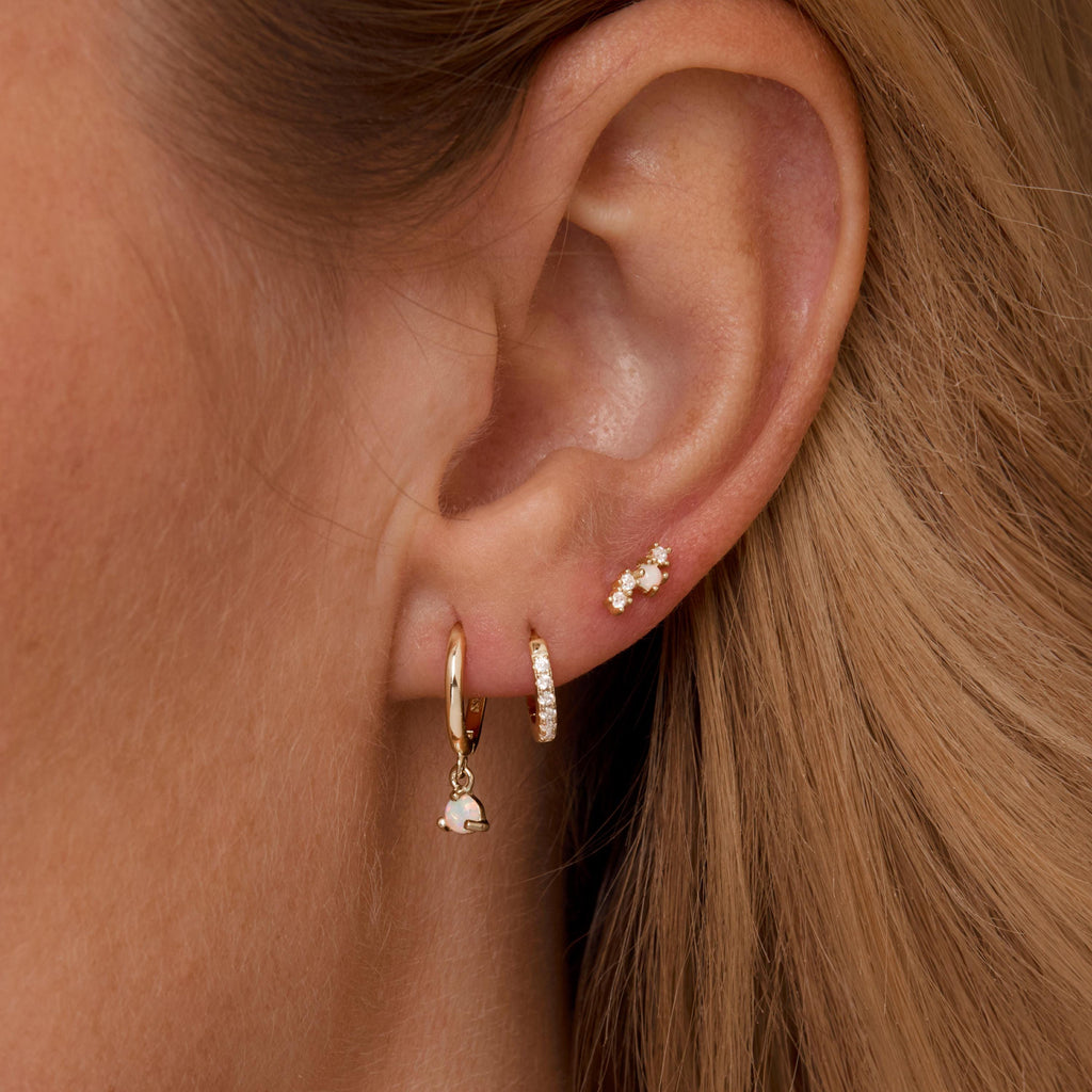 Pear Drop Marquise Cluster Ear Stack, Elegant Pear Dangles, Minimalist Earring Set, Gold Huggie Hoops, Marquise Stud Earring, Gift for Her