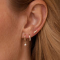 Pear Drop Marquise Cluster Ear Stack, Elegant Pear Dangles, Minimalist Earring Set, Gold Huggie Hoops, Marquise Stud Earring, Gift for Her